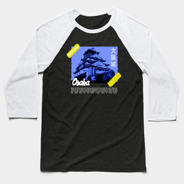 Osaka Castle Baseball T-Shirt by nefuku